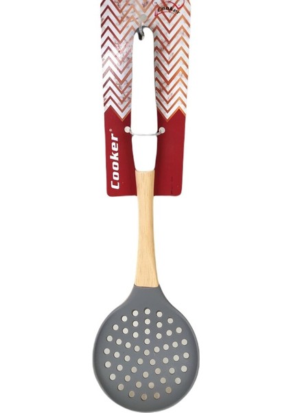 Kevgir Bambu Saplı 34cm Gri