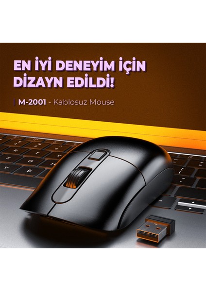 Lenovo Lecoo M2001 Kablosuz 1600DPI 4 Tuşlu Evrensel Uyumlu Optik Mouse Siyah