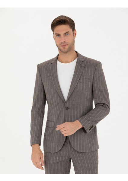 Pierre Cardin Erkek Açık Kahverengi Ex. Slim Fit Takım Elbise 50273543-VR002