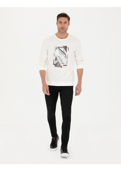 Pierre Cardin Erkek Ekru Regular Fit Sweatshirt 50273418-VR019