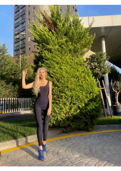 Lacivert Basic Yoga Tulumu modelleri