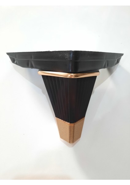 12 cm Yıldız Ayak Plastik Siyah Altın Desenli (4 Adet)