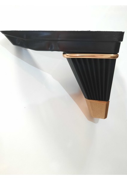 12 cm Yıldız Ayak Plastik Siyah Altın Desenli (4 Adet)