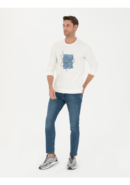 Pierre Cardin Erkek Ekru Regular Fit Sweatshirt 50273417-VR019