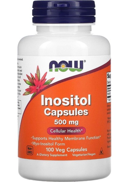 Inositol Capsules, 500 Mg, 100 Veg Capsules