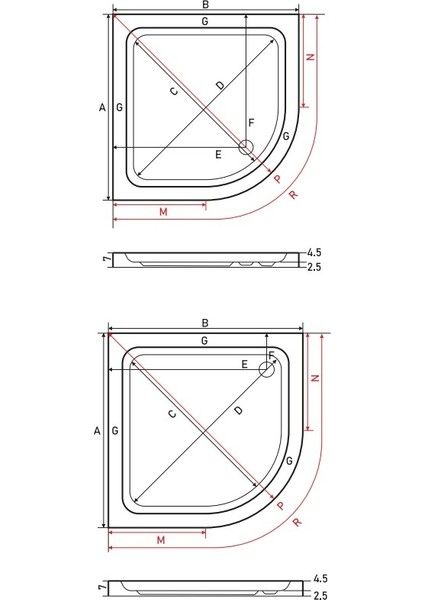 Oval Flat Duş Teknesi 70*70