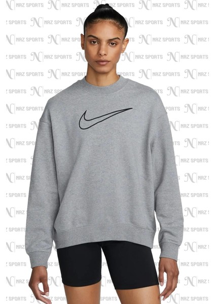 Dri-Fit Get Fit Bol Kesim Gri Kadın Sweatshrit