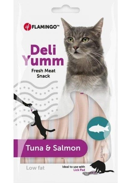 Deli Yumm Fresh Ton Balıklı ve Somonlu Likit Kedi Ödülü 5 x 14 gr