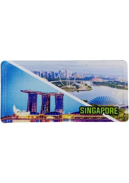Singapur Temalı Plaka Magnet