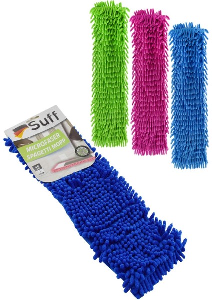 1 Adet Nemli ve Kuru Makarna Mop Ucu Mikrofiber Paspas Yedeği 40 cm