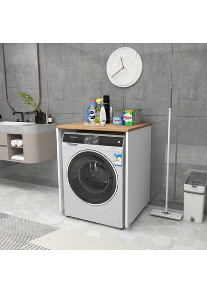 Enda Home Çamaşır Makinesi Dolabı 89x65 cm Çam & Beyaz