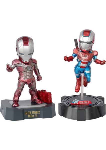 Egg ATTACK002 Iron Man 2 Q Versiyonu Mk3 Mk2 Aydınlık Stand Marvel Figürü (Yurt Dışından) modelleri