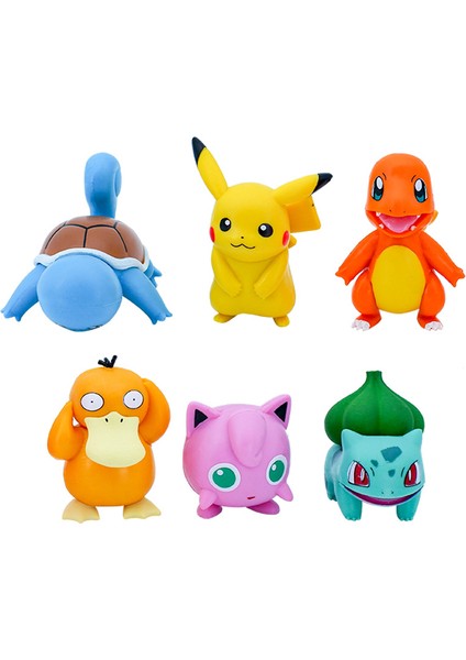 6 Pokémon Figürü Bulbasaur, Squirtle, Süsleri, Pokémon Bebek Modelleri (Yurt Dışından)