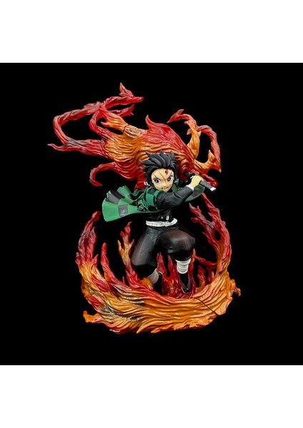 Ateşin Nefesi Tanjiro Figürü Demon Slayer Animasyon Ateş Kagura Kutulu Model Süsleme (Yurt Dışından)