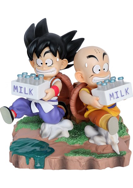 Süt Goku Krillin Dragon Ball Çocukluk Goku Çocukluk Krillin Uygulama Gölge Izleri Süt Gk Şekil Süsleme (Yurt Dışından)