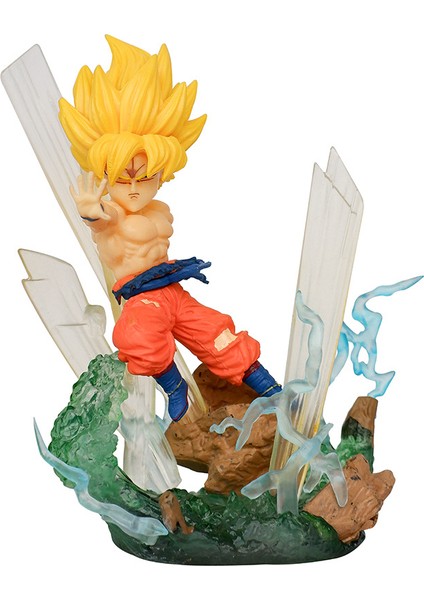Dragon Ball Gk Aydınlık Versiyon G5 Goku Vegeta Renkli Aydınlık Sahne Modeli Şekil Seti (Yurt Dışından)