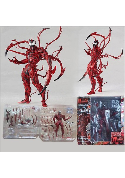 Red Ocean El Yapımı Örümcek Adam Yamaguchi Tarzı Hareketli Venom Katliamı Modeli Süs Bebeği (Yurt Dışından)