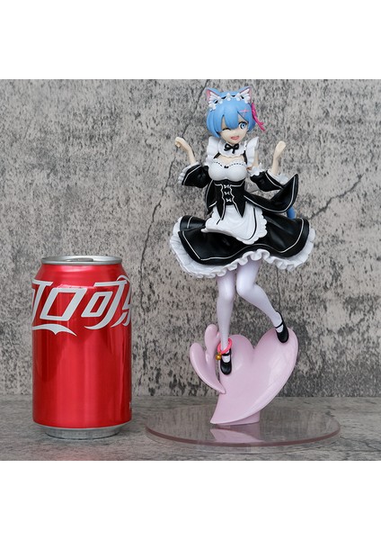 Re: Zero Rem Figüründen Farklı Bir Dünyada Yaşam Kedi Kulaklı Hizmetçi Animasyonu Iki Boyutlu Rem Model Süsü (Yurt Dışından)