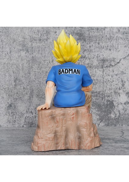 Süper Saiyan Trendy Vegeta Günlük Giysiler Pembe Giysiler Mavi Giysiler Oturan Süsleme Kutulu Şekil (Yurt Dışından)