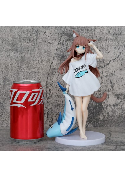 Soya Fasulyesi Tozu Figürü Ayakta Balık Yiyen Güzel Kız Kedi Kız Modeli Anime Iki Boyutlu Masaüstü Şasi Dekorasyon (Yurt Dışından) modelleri