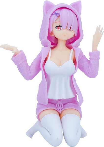 Re:zero - Başka Bir Dünyada Hayata Başlamak Kedi Kulaklı Rem Remram Diz Çökmüş Şekil Modeli (Yurt Dışından)