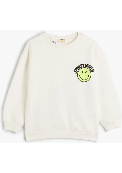 Smileyworld® Sweatshirt Lisanslı Şardonlu Uzun Kollu Bisiklet Yaka