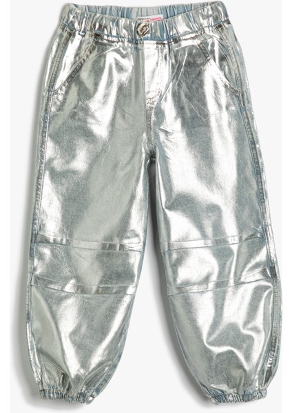 Varaklı Parlak Paraşüt Pantolon