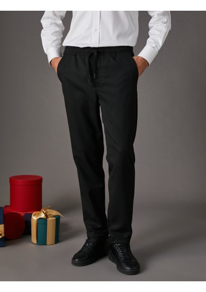 Kumaş Pantolon Slim Fit Beli Bağcıklı Cep Detaylı Bilek Boy modelleri