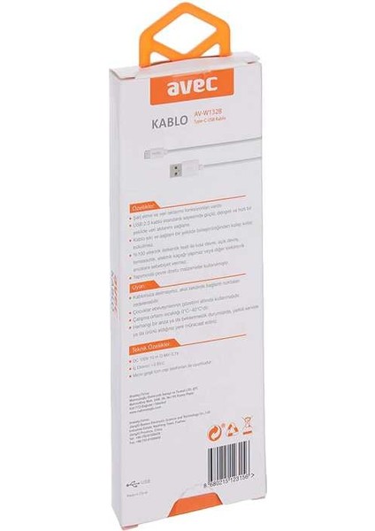 AV-W132B Type-C USB 1m Kablo