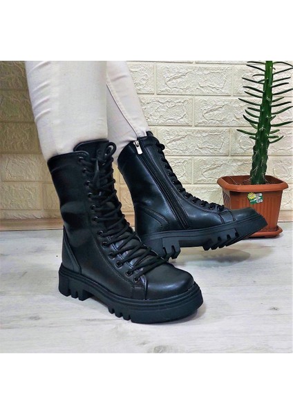 1416 Siyah Içi Sıcak Astar 25Cm Kadın Postal Bot fiyatları