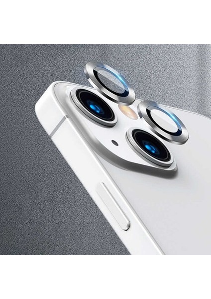 Iphone 13 ve 13 Mini Silver Uyumlu Kamera Lens Koruyucu Cam