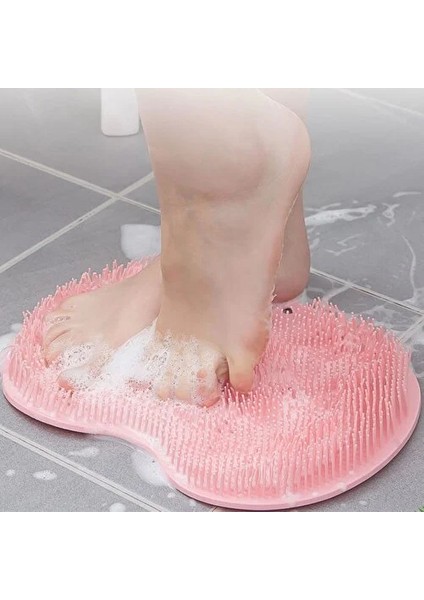 Pratik Silikon Vantuzlu Banyo Fırçası Masaj Pedi Sırt Ayak Kesesi Yıkama Aleti Sırt Lifi Ayak Matı