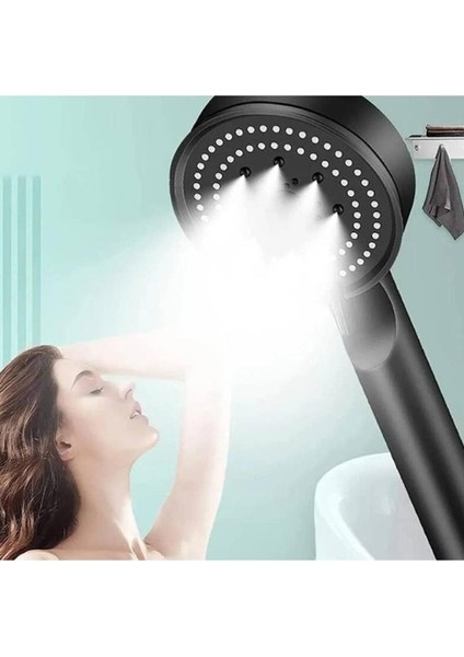 5 Kademeli Turbo Su Tasarruflu Duş Başlığı Siyah Duş Başlığı Fonksiyonlu Duş Alosu modelleri