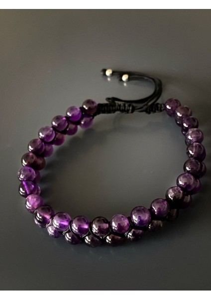 Ametist Örme Bileklik 6mm