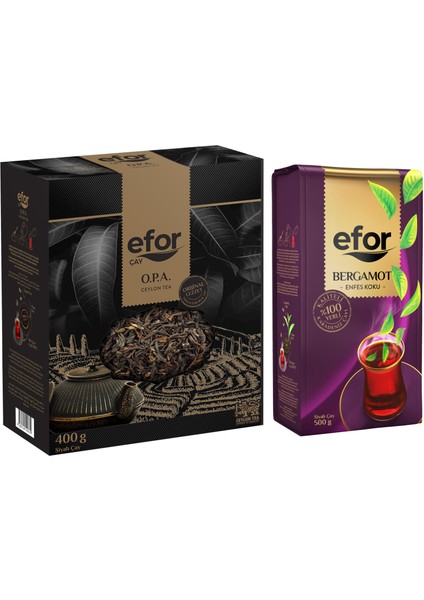 Opa Ceylon Çayı 400GR + Efor Bergomat Aromalı (Earl Grey) 500GR Çay fiyatları