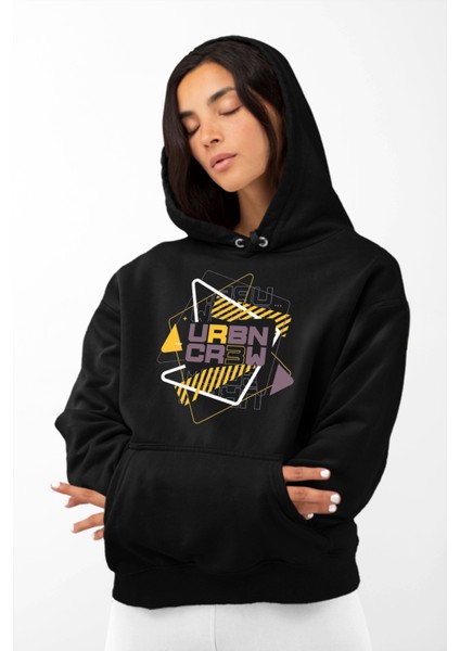 Urban Crew Baskılı Oversize Pamuk Kapüşonlu Unisex Sweatshirt Hoodie Unisex modelleri