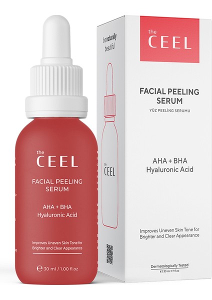 The Ceel Aha+Bha Cilt Tonu Eşitleyici & Yenileyici Kırmızı Peeling Serum 30 ml