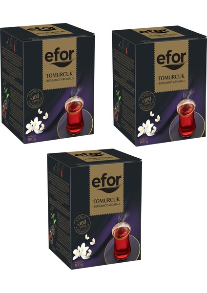 Efor Çay Efor Tomurcuk Bergamot Aromalı Siyah Çay 100GR. 3'lü Set