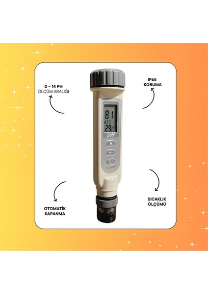 Az 8685 Kalem Tipi Dijital Ph Metre 0-14 fırsatları