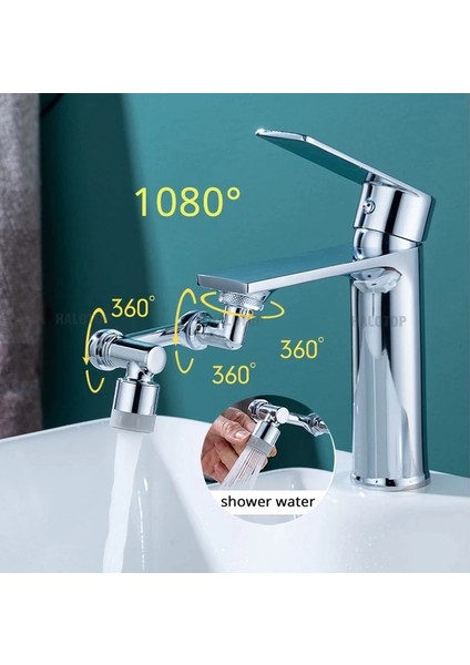 Musluk Başlığı 1080 Derece Dönebilen 2 Modlu Mutfak Musluk Başlığı Banyo Musluk Ucu Evrensel Fonksiyonlu Başlık fırsatları