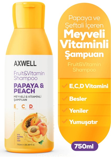 Meyveli Vitaminli Papaya & Şeftali Içeren Şampuan