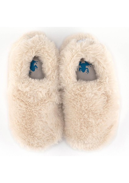 Unisex Bebek Kürklü Patik Ekru