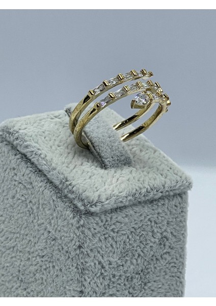 Çelik Gold Bulgari Model Taşlı Şık Yüzük fiyatları