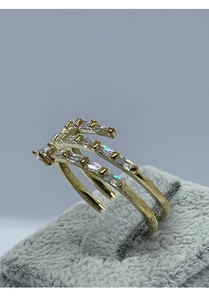 Çelik Gold Bulgari Model Taşlı Şık Yüzük modelleri