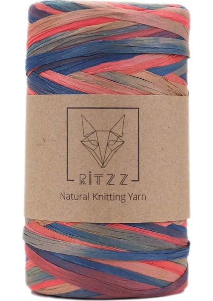 Ebruli Soft Rafya Ip Ritzz R017 Somon Lacivert Kraft (150G)
