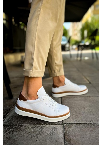 Ch979 Santoni Gbt Spor Erkek Ayakkabı Beyaz/Taba fırsatları