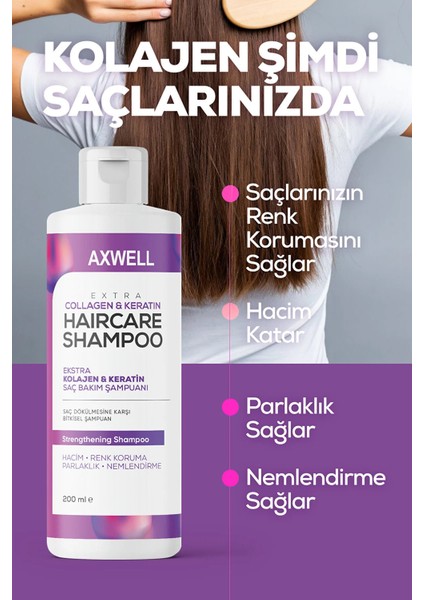 Extra Hacim Parlaklık Koruma ve Kolajen & Keratin Koruma Şampuan