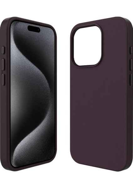Apple iPhone 15 Pro Max Kılıf Magsafe Nubuk Tarzı Mikro Fiber Mimoza Kapak