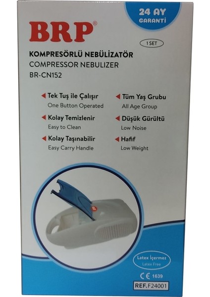 Kompresörlü Nebülizatör Kapaklı BR-CN152