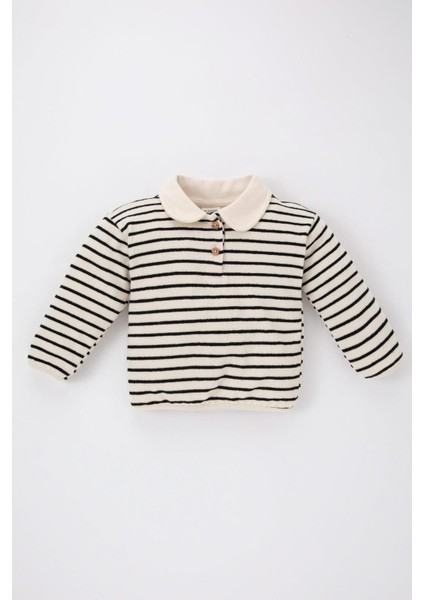 Kız Bebek Polo Yaka Çizgili Sweatshirt A9897A523AU indirimleri
